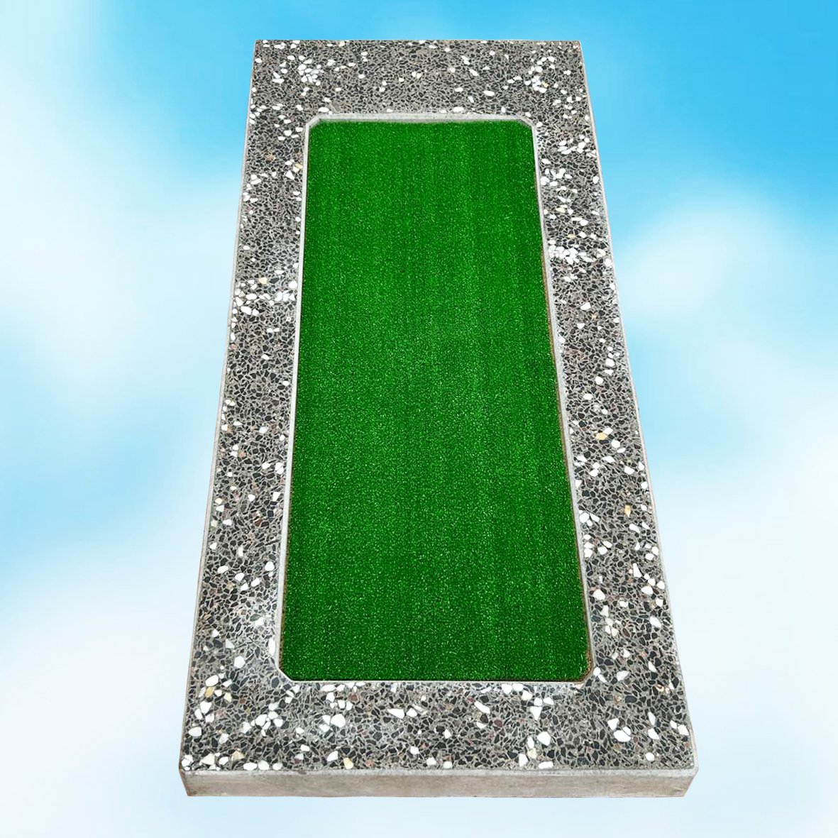 Классический полированный цветник на могилу