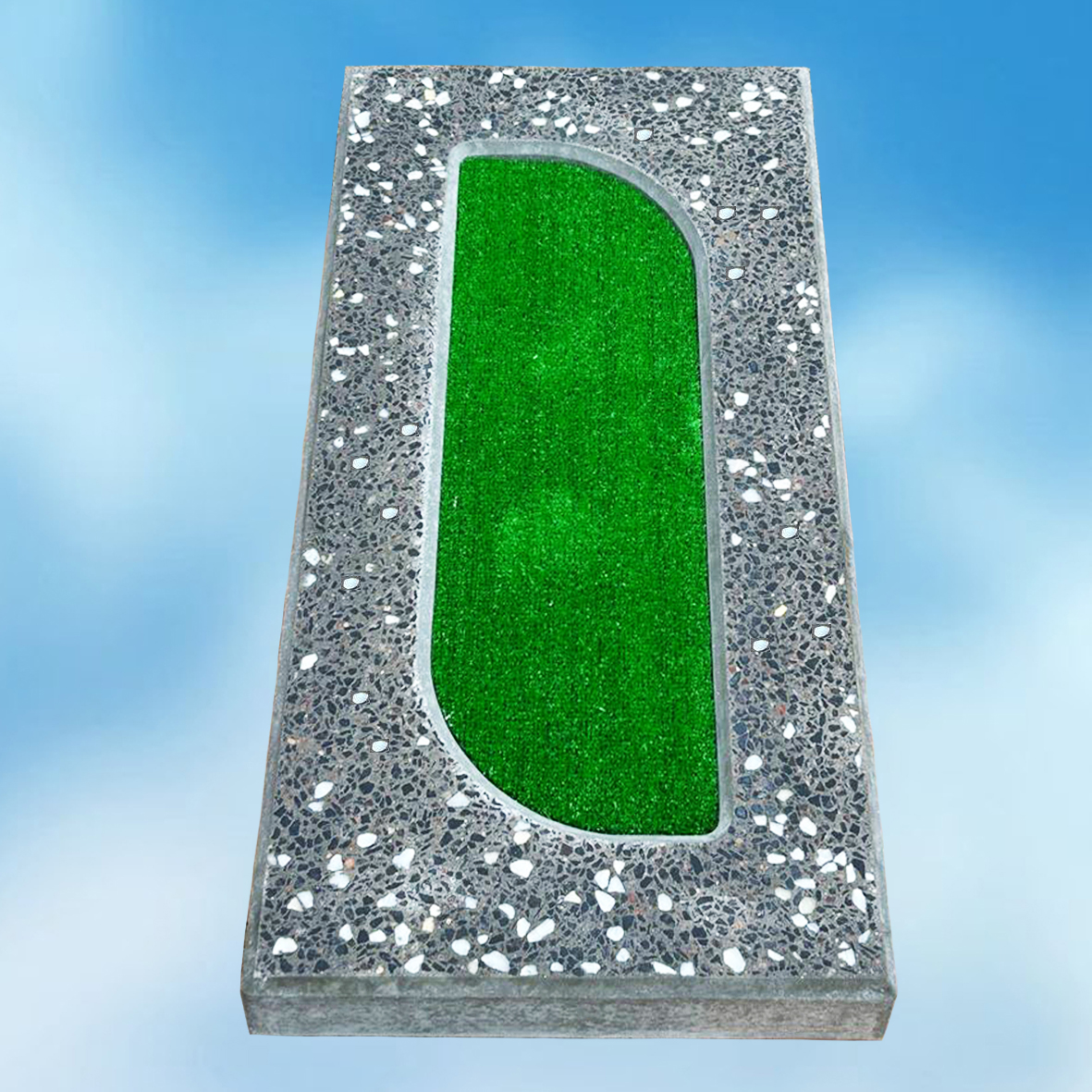 Цветник малый фигурный полированный на кладбище